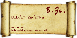 Bibó Zsóka névjegykártya